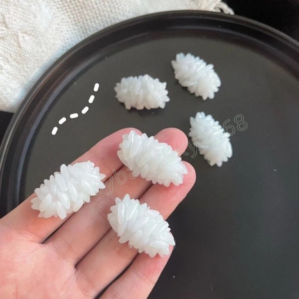 

korean fashion rice hairpins for women girls creative simulation fast food hair clips hair accessories headwear, Slivery;white