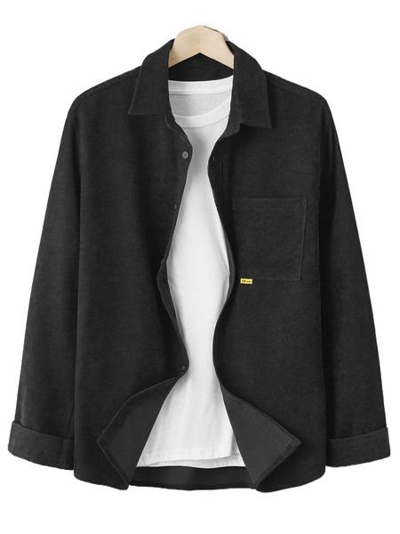 

men patched pocket corduroy shirt without tee k3rt#, White;black