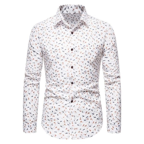 

50kg100kg mens fashion printed turn down collar regular fit button down long sleeve casual shirts m3xl 210412, White;black