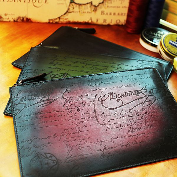 

handmade envelope bag fashionable high-end simple leather color change