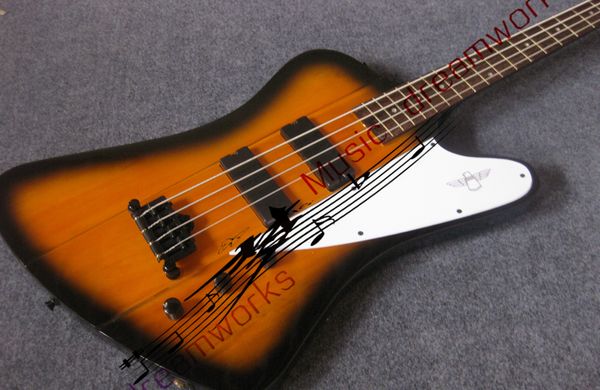 

promotion 4 strings electric bass guitar black hardware dots inlay