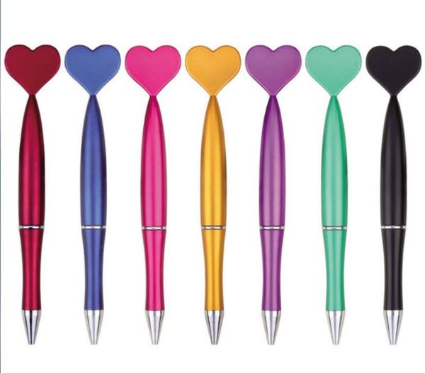 Herzförmige Stifte, Kugelschreiber, schwarze Tinte, Partyzubehör, Büro, Schule, Schreibzubehör, individuelles eigenes Logo, mehrfarbig