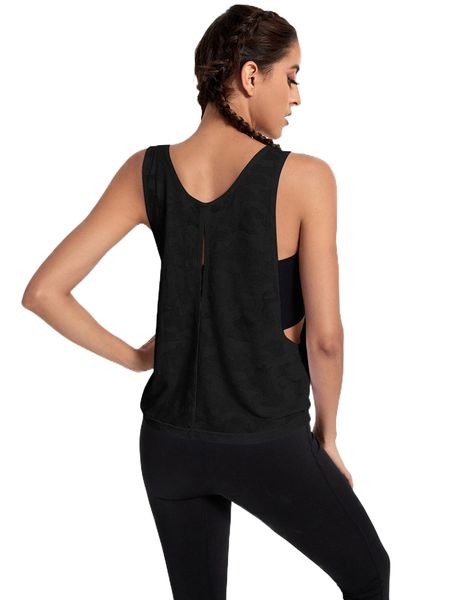 

breathable softness cutout sports tank t71f#, Gray