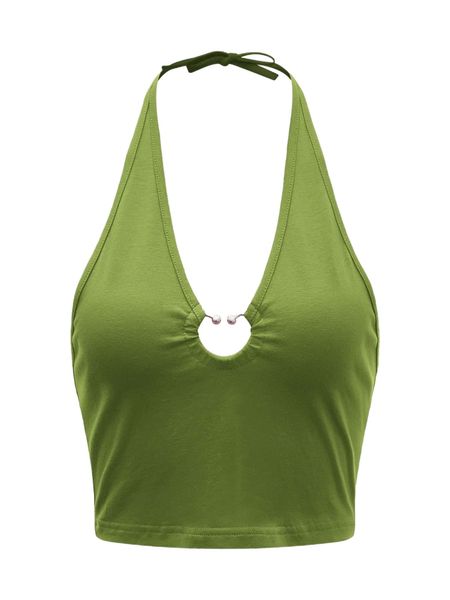 

plus ring detail halter x5zq#, Black