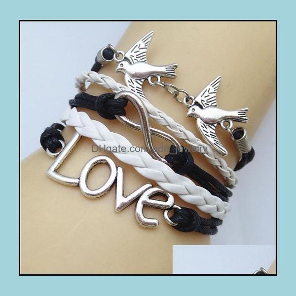 

charm bracelets bangles for gift men jewelry bohemian leather infinity bracelet drop delivery 2021 bdejewelry dhbh8, Golden;silver