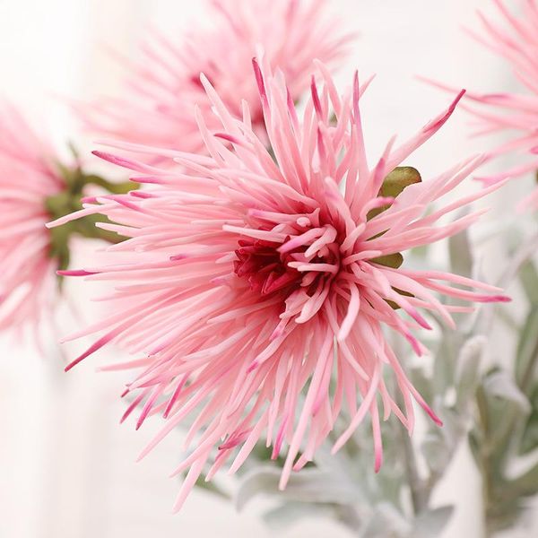 Flores decorativas grinaldas 8pcs/lote caranguejo artificial toque real látex caranguejos rosa falsos casamentos home jardim decorddecorative