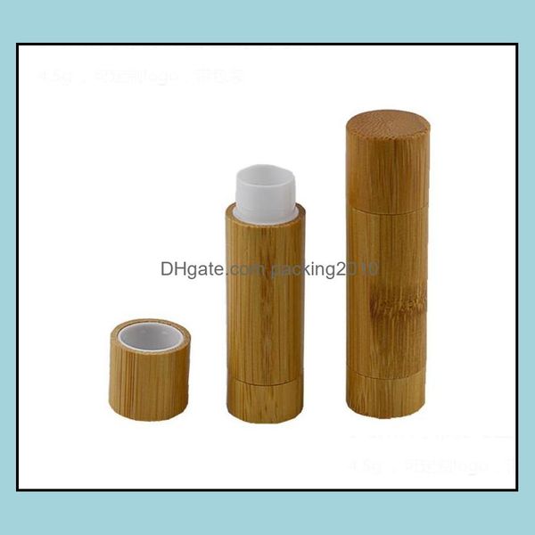 Pacote garrafas de escritório Escola de negócios Maquiagem industrial Bamboo Design vazio Lip Bross Container de batom Dhsd0
