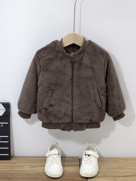 

toddler boys zip up fuzzy coat she, Blue;gray