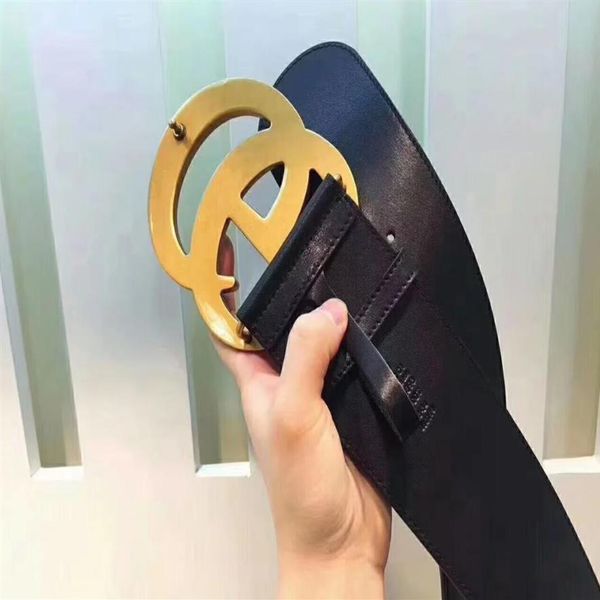 

2021 fashion big buckle genuine leather belt no box 7cm designer men women mens belts 0284251z, Black;brown