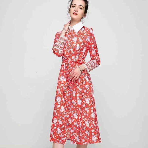 

casual dresses summer princess kate's same red floral dress lapel single breasted printed dress 5szv, Black;gray