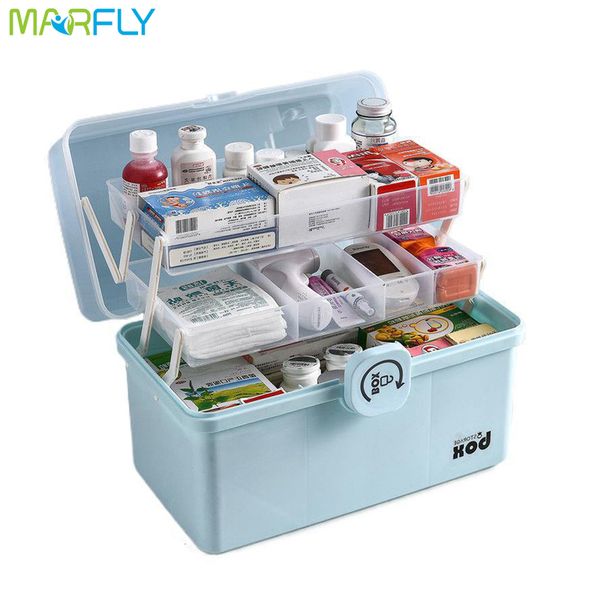 

3 tier pill case plastic first aid kit container family emergency medicine box storage organizer large capacity multifunctional 220711