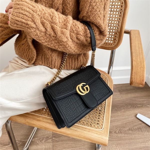 

purses us advanced sense pattern women's 2022 new fashion chain small square bag net red single shoulder messenger