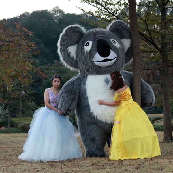 Mascote boneca traje 2m / 2.5m halloween inflável koala mascote traje ternos publicidade promoção festa jogo vestido animal adulto fursuit quente