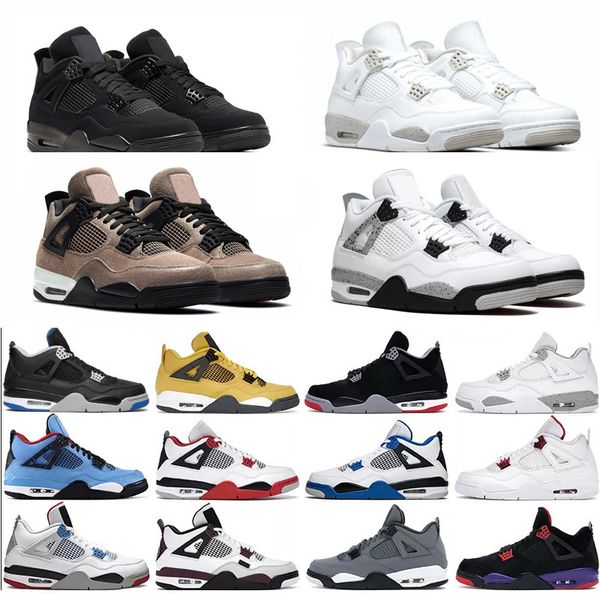 

4s basketball shoes 4 men 4s military black cat green thunder lightning university blue white oreo bred what the mens trainers sports 36-47
