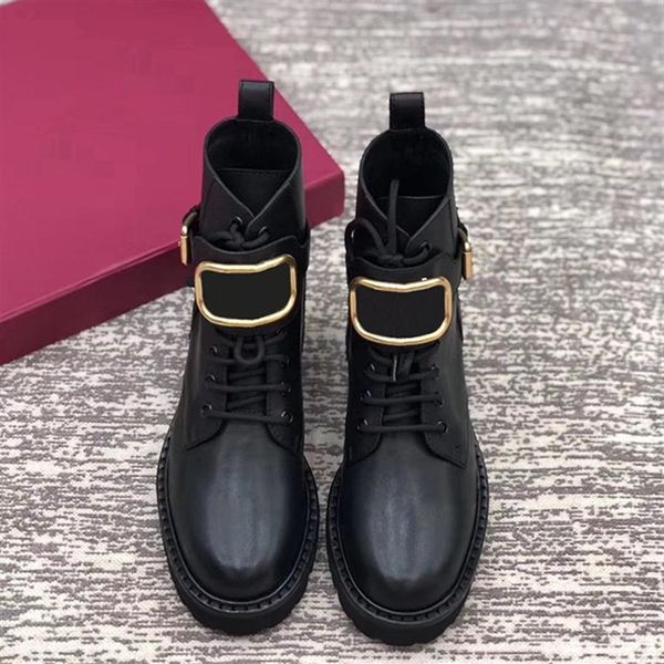 

2020 fashion luxury designer brand women boots woman's leather shoes ankle boots factory direct female round head short boots327i, Black