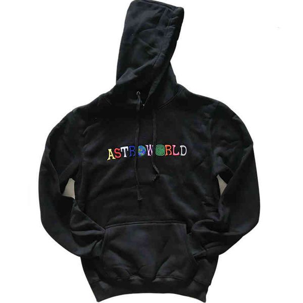 

2021 fashion men's sweater travisscotts embroidery trend astroworld, Black