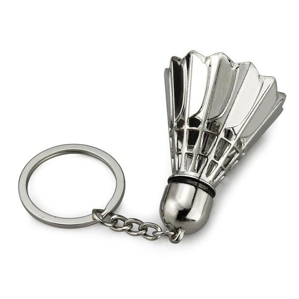 Keychains Creative Metal Metal Badminton Chain Simulação 3D Gymnasium Sports Sports Charm Chains para mulheres e homens