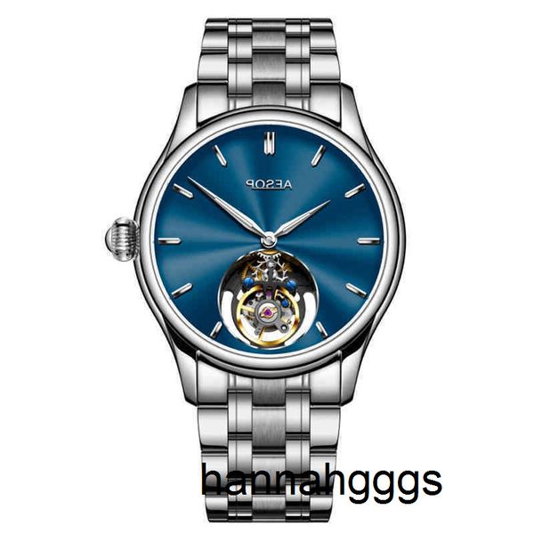 Relógios Jóias Manual Mecânico de Aesop Manual de Sapphire Watchwatch Man Off-Axis Tourbillon Skeleton Watch For Men Relógio Masculino Luxo Montre Hom Rula