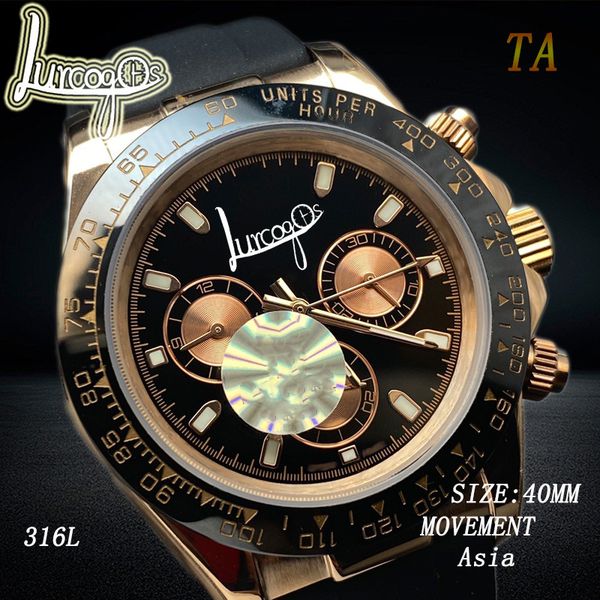 

18 types mens watch automatic mechanical aaa watchs sapphire glass rose gold dial ceramic watchring 304l stainless steelg cosmograph watches, Slivery;brown