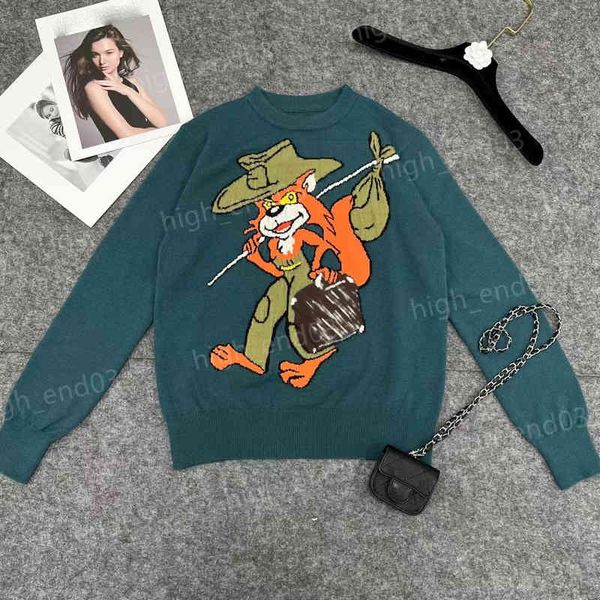 

designer sweater womens cartoon character back letter pattern logo print sweater fashion brand luxury women clothing, White;black