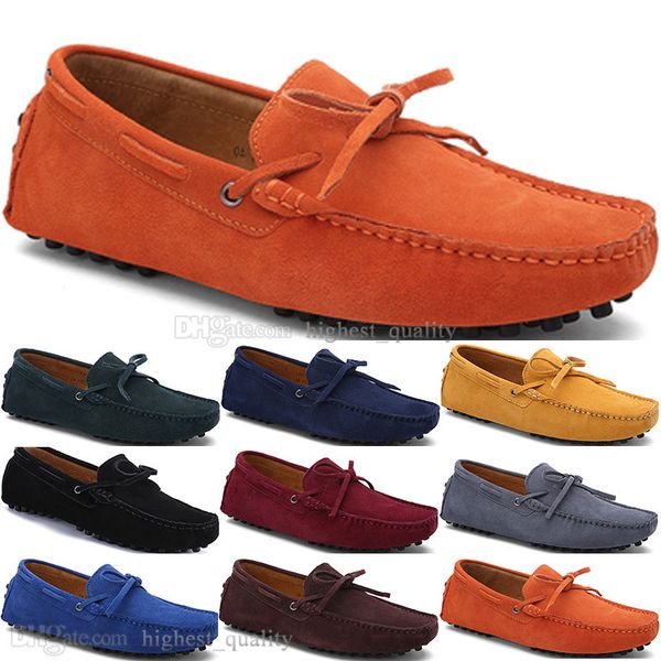 331 Neue Mode Herren Freizeitschuhe Leder Britischer Stil Frühling Paar Echte Erbsen Peeling Männer Fahren Fauler Mann Überschuhe Outdoor Bequem Atmungsaktiv Schwarz Gelb