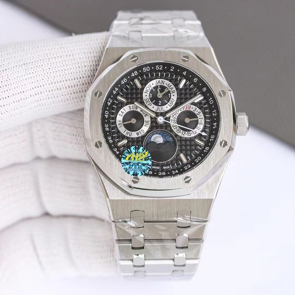 Su geçirmez H8 26574 41mm 316L İnce Çelik Erkekler İzle 5134 Otomatik Mekanik Hareket Saatleri Orologio Di Lusso