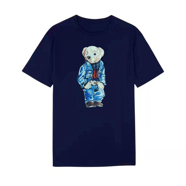 2023S T-shirt da uomo e da donna con stampa orso all'ingrosso top a maniche corte girocollo coppia sportiva marchio marea abbinato in cotone pettinato S-XXL