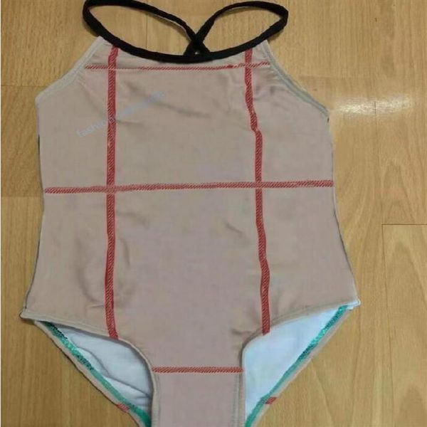 

kids baby girl one-pieces swimming suit plaid print girls swimwear stripes bikini children swimsuit beachwear jumpsuit clothes277t, Black