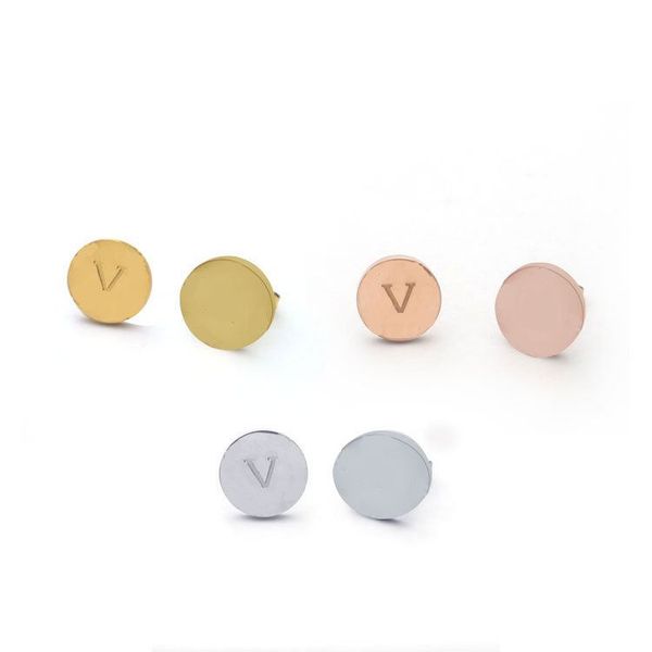 

2022 stainless steel women designer stud luxury style simple couple earrings for lady party wedding fashion jewelry, Golden;silver