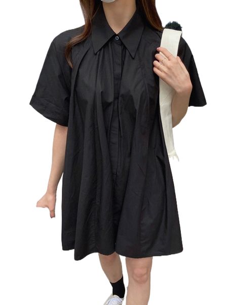 

dazy plicated detail smock dress v5bk#, Black;gray