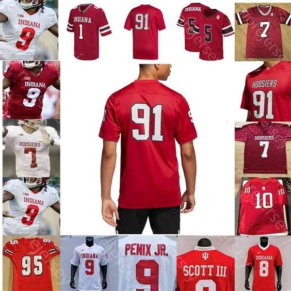 

n3740 custom indiana hoosiers college jersey football michael penix jr. stevie scott iii whop philyor jamar johnson ty fryfogle tiawan mulle, Black