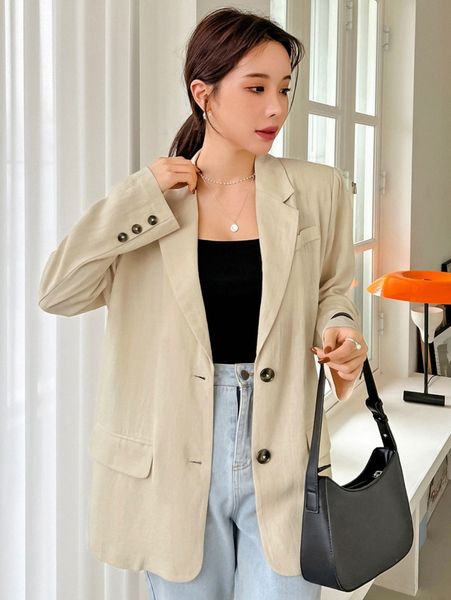 

dazy single breasted flap detail blazer 12ur#, White