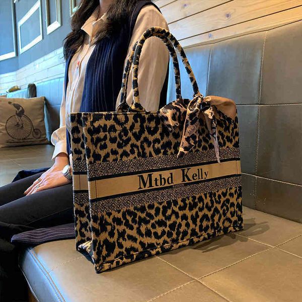 

fashion bag 2022 women handbag leather tote large capacity magnetic button leopa