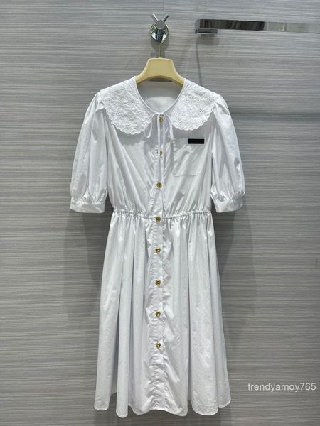 

casual dresses bubble sleeve dress sweet mori holiday show thin waist white long skirt women's summer high-end, Black;gray