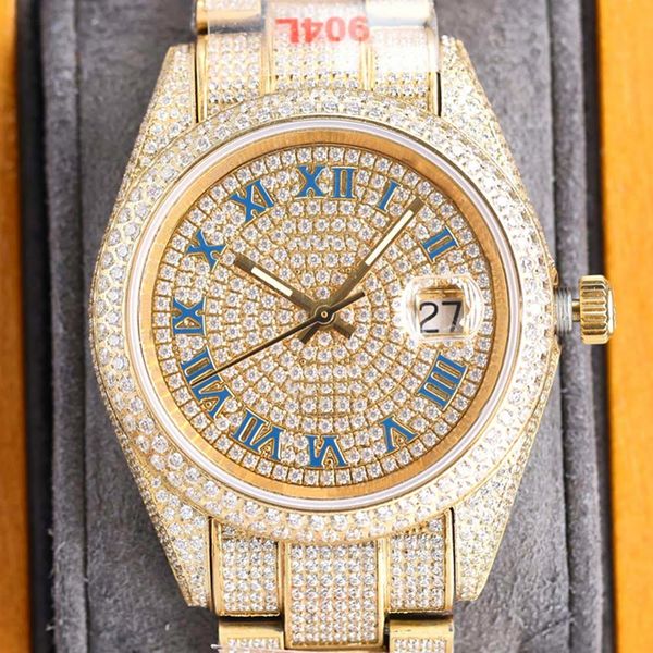 

diamond watches full watch mens automatic mechanical 40mm fashion business wristwatch made of 904l stainless steel montre de luxe, Silver