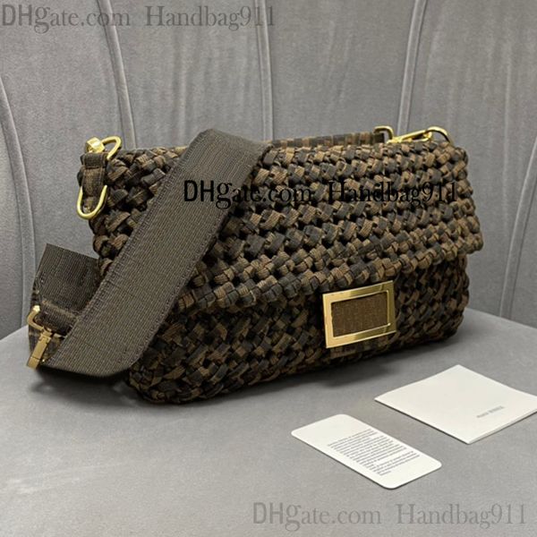 Luxo clássico vintage tecido de ombro bolsa de desenhador de desenhador jacquard flip fivela fivela senhoras moda mensageiro equipado com alça e alça destacável