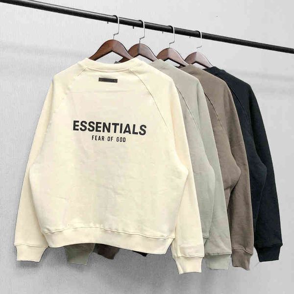 

essential round neck sweater fog back three-dimensional letter plush pullover men mainstream popular goods autumn high street all-match casu, Black