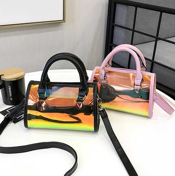 

happy_buy_bag2022showecomfort01 store 2022 pvc small bags new messenger fairy women's slaser portable one shoulder bags transparent jel