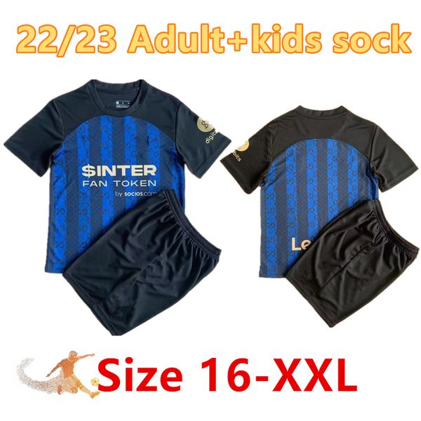 

soccer jerseys 22 23 inter barella vidal lautaro eriksen alexis dzeko correa away third uniforms football shirt 2021 2022 2023 milan men kid, Black;yellow