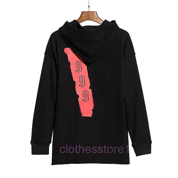 

2022 hoodies vl mens big v hip hop stylist long sleeve vs hoodie men women sweatshirts ow of pa white size s-xl, Black
