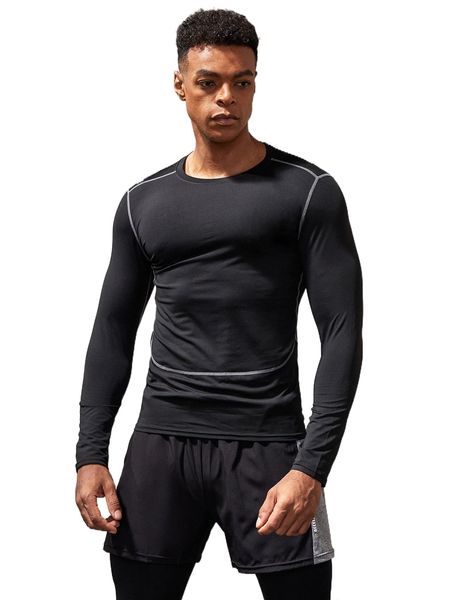 

men quick-drying contrast titching sports tee p27r#, White;black