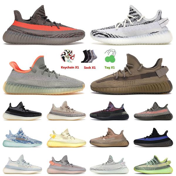 

2022 kanye west v2 running shoes zebra 3m reflective zebra butter static for mens women trainers sneakers boost yeezy yeezys yeezies, White;red