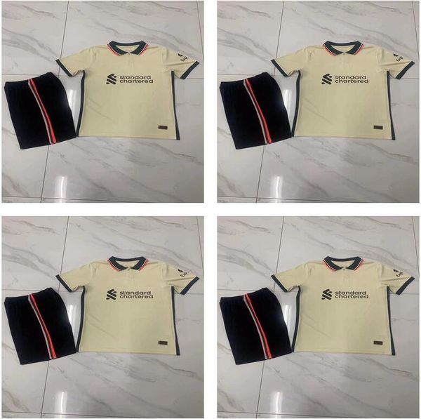 

21 22 23 men kids kit socks soccer jerseys m.salah-alexander-arnold-mane-firmino-virgilthiago-a.becker-keita-konate football shirt, Black;yellow