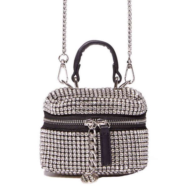 

evening bags 2022 new dinner fashionable small rhinestone women s messenger bag reflective versatile single shoulder casual handbag 220428