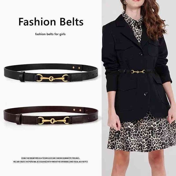 

belts new women's belt fashion leather decorative skirt versatile cowhide windbreaker thin small fragrance, Black;brown