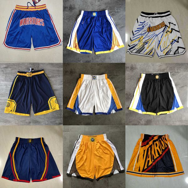 

golden state''warriors''men throwback basketball shorts pocket, Black