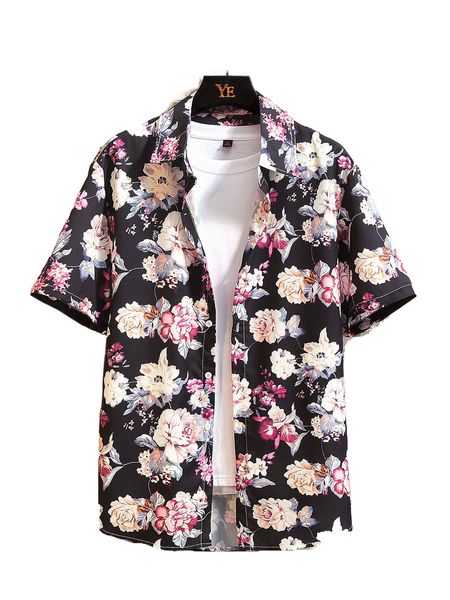 

men floral print shirt without tee b6yz#, White;black