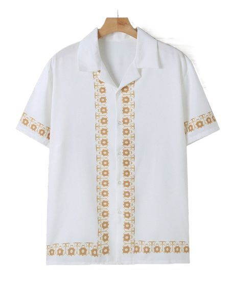 

men geo print shirt x5fi#, White;black