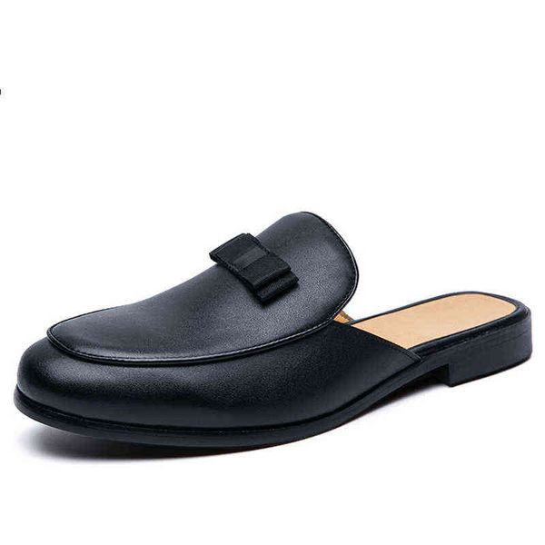 Dres Schuh Sommer Männer Casual Schuh Leder Mule Outdoor Anti Slip Slipper Lichtget Hälfte für Mann Atmungsaktive Loafer Slide 220723