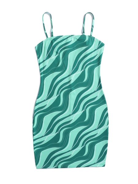 

x emily vidovich wave striped cami bodycon dress i09c#, Black;gray